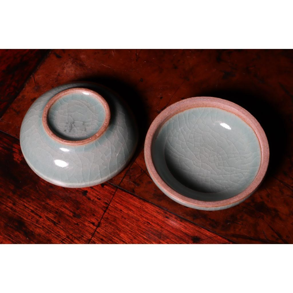 《部町》高麗青瓷 漢青陶窯 青磁象嵌雲鶴香盒｜抹茶 茶道具 茶道 花道 花藝 神社 京都 古董 茶碗 茶杯-細節圖7