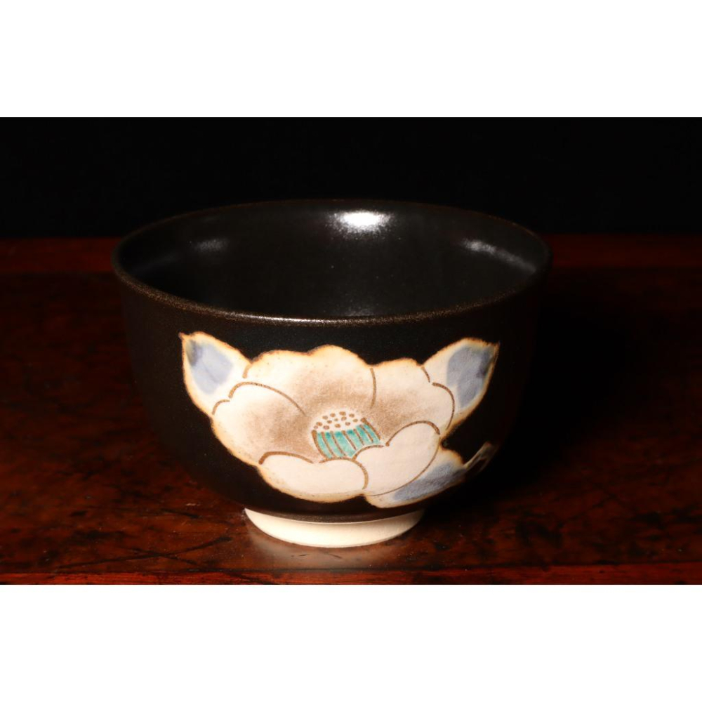 《部町》日本 喜兵衛窯 手繪描金樁花 抹茶碗 附木箱｜抹茶 茶道具 茶道 花道 花藝 神社 京都 古董 茶碗 茶杯-細節圖4