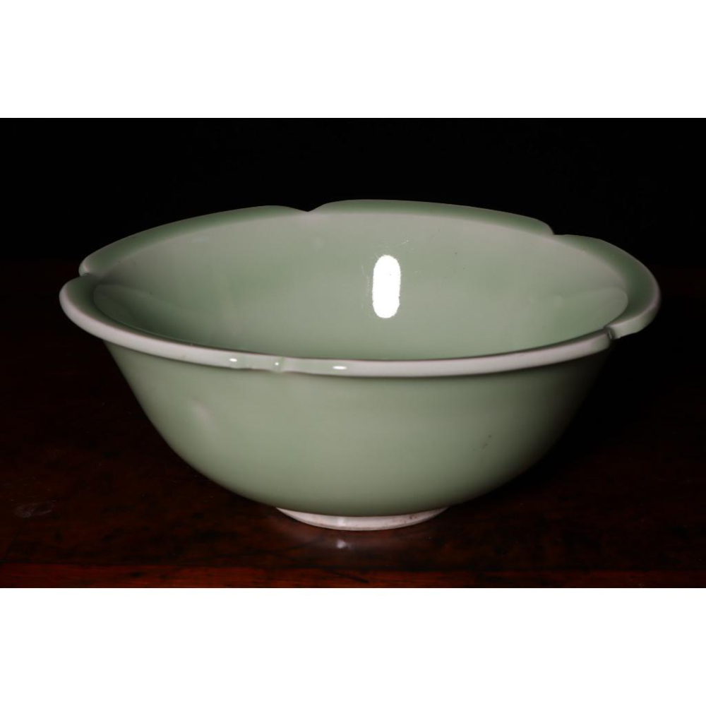 《部町》日本 青瓷 家徽葵口菓子缽｜抹茶 茶道具 茶道 花道 花藝 神社 京都 古董 茶碗 茶杯-細節圖4