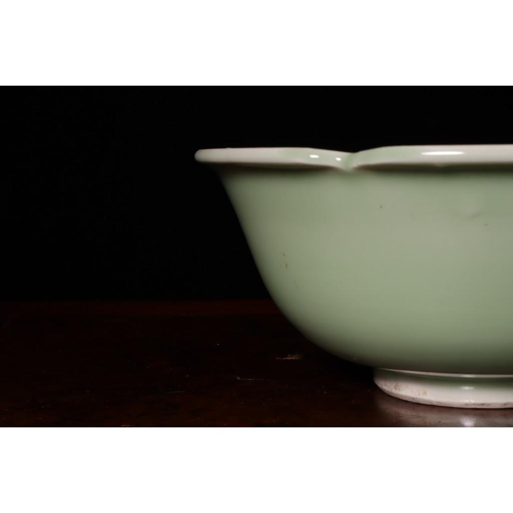 《部町》日本 青瓷 家徽葵口菓子缽｜抹茶 茶道具 茶道 花道 花藝 神社 京都 古董 茶碗 茶杯-細節圖6