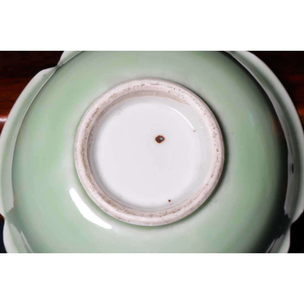 《部町》日本 青瓷 家徽葵口菓子缽｜抹茶 茶道具 茶道 花道 花藝 神社 京都 古董 茶碗 茶杯-細節圖9