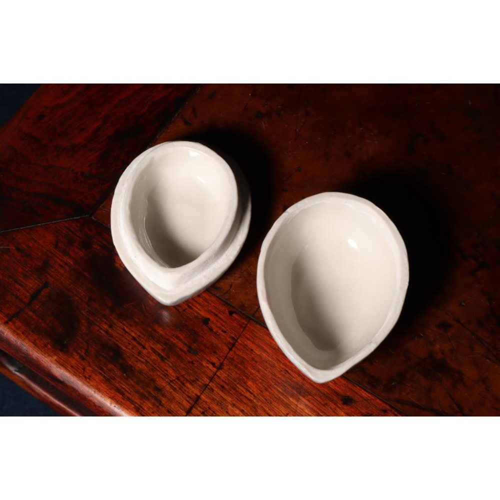 《部町》日本 白瓷青花繪蟠桃香盒｜抹茶 茶道具 茶道 花道 花藝 神社 京都 古董 茶碗 茶杯-細節圖5