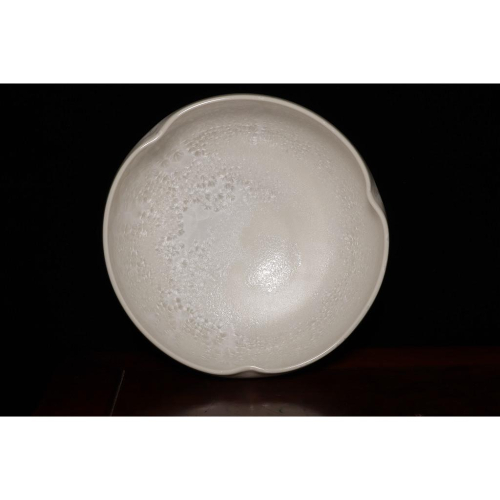 《部町》日本 結晶釉 安德款 白瓷菓子缽｜抹茶 茶道具 茶道 花道 花藝 神社 京都 古董 茶碗 茶杯-細節圖2