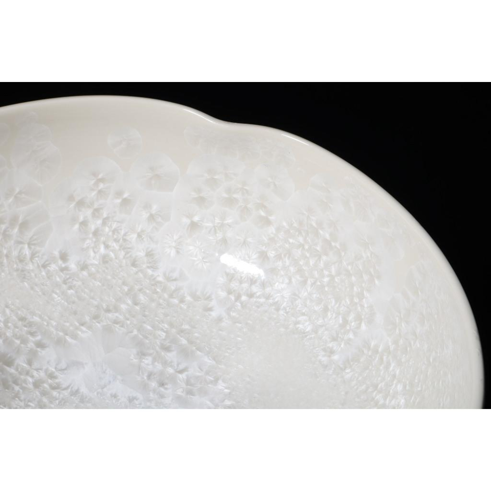 《部町》日本 結晶釉 安德款 白瓷菓子缽｜抹茶 茶道具 茶道 花道 花藝 神社 京都 古董 茶碗 茶杯-細節圖3