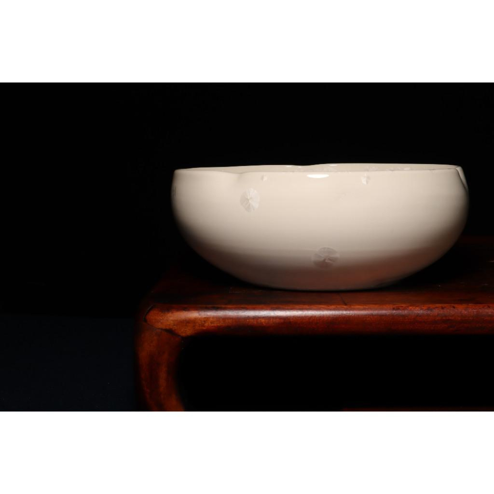 《部町》日本 結晶釉 安德款 白瓷菓子缽｜抹茶 茶道具 茶道 花道 花藝 神社 京都 古董 茶碗 茶杯-細節圖6