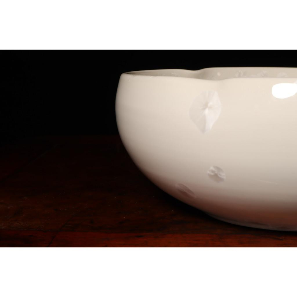 《部町》日本 結晶釉 安德款 白瓷菓子缽｜抹茶 茶道具 茶道 花道 花藝 神社 京都 古董 茶碗 茶杯-細節圖7