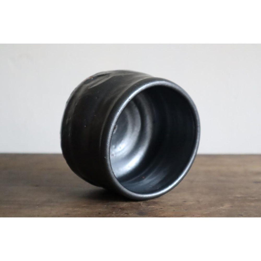 《部町》日本 手捏篦削 黑釉厚重 抹茶碗  附木箱｜抹茶 茶道具 茶道 花道 花藝 神社 京都 古董 茶碗 茶杯-細節圖7