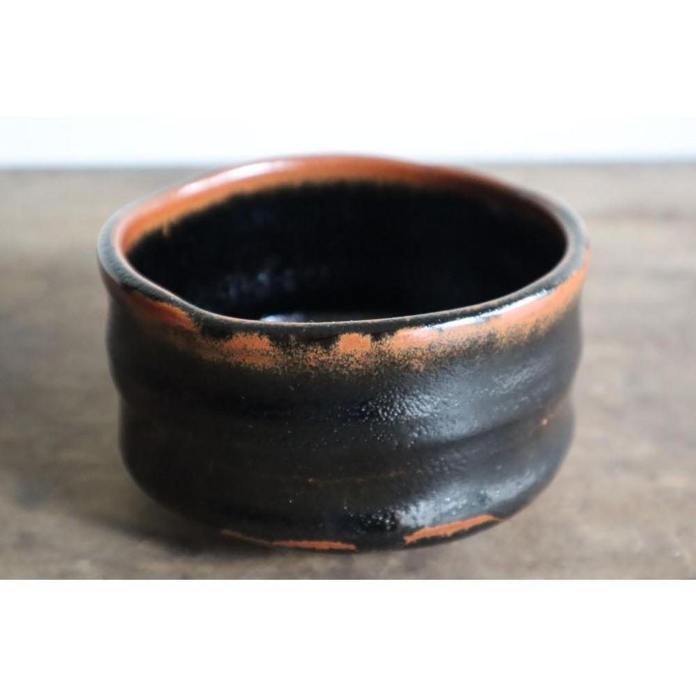《部町》日本 手造作家款 黑瀨戶 抹茶碗 ｜抹茶 茶道具 茶道 花道 花藝 神社 京都 古董 茶碗 茶杯-細節圖4
