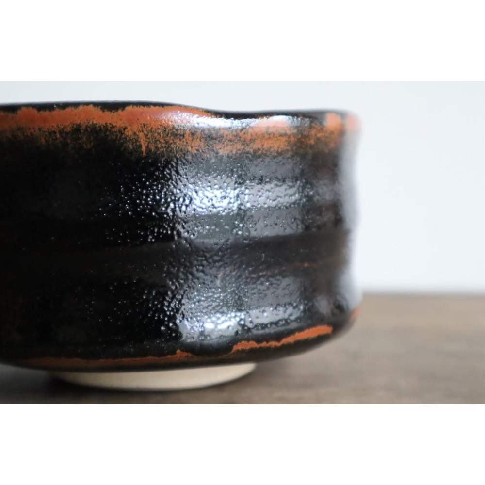 《部町》日本 手造作家款 黑瀨戶 抹茶碗 ｜抹茶 茶道具 茶道 花道 花藝 神社 京都 古董 茶碗 茶杯-細節圖5