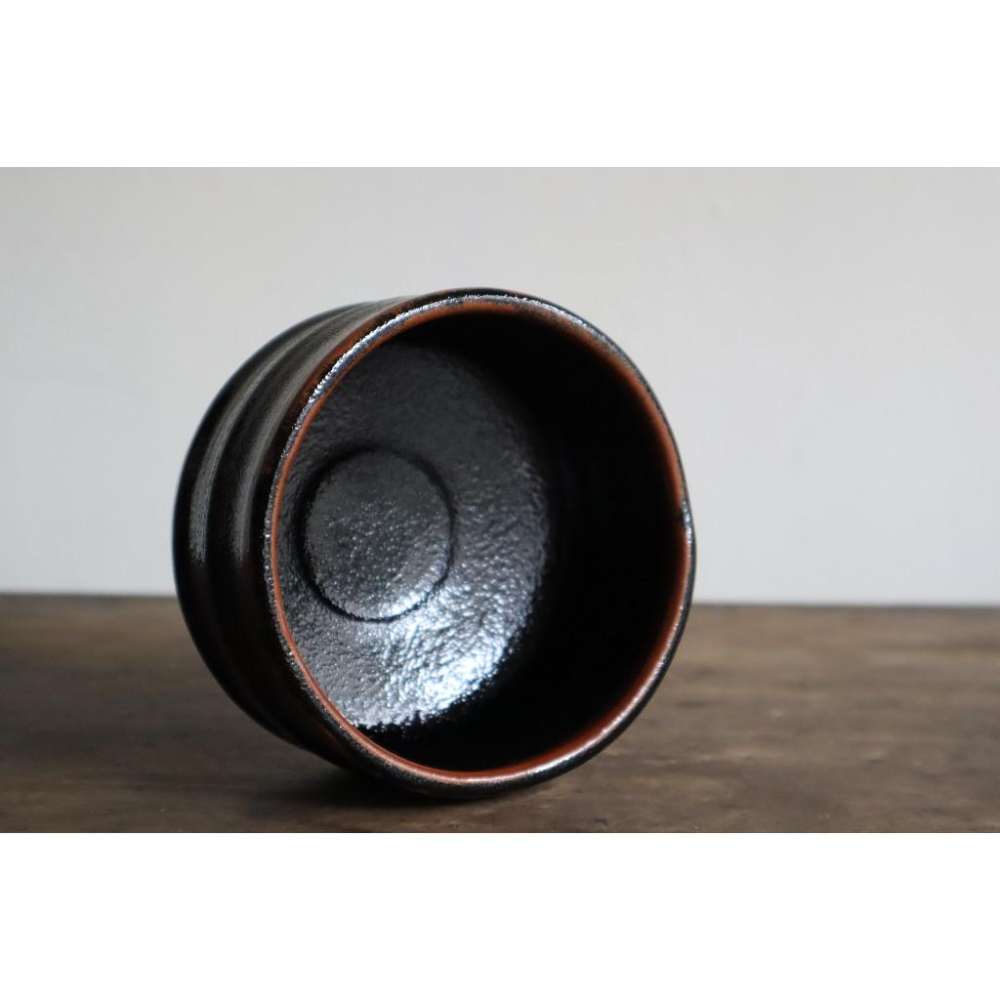 《部町》日本 手造作家款 黑瀨戶 抹茶碗 ｜抹茶 茶道具 茶道 花道 花藝 神社 京都 古董 茶碗 茶杯-細節圖7