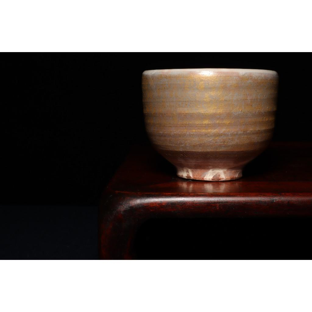 《部町》日本 名家 寺池靜人造 金彩抹茶碗 附木箱｜抹茶 茶道具 茶道 花道 花藝 神社 京都 古董 茶碗 茶杯-細節圖3