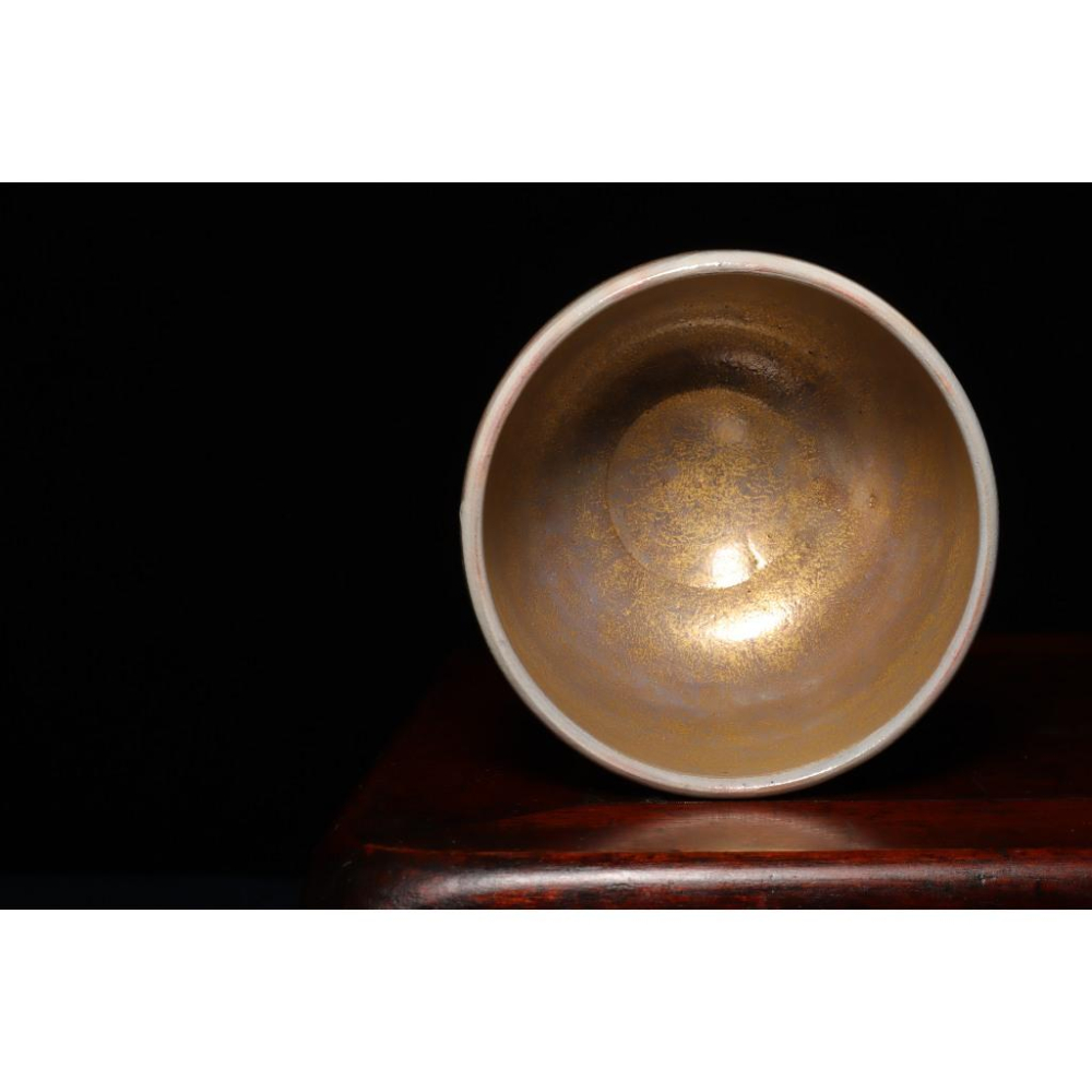 《部町》日本 名家 寺池靜人造 金彩抹茶碗 附木箱｜抹茶 茶道具 茶道 花道 花藝 神社 京都 古董 茶碗 茶杯-細節圖5