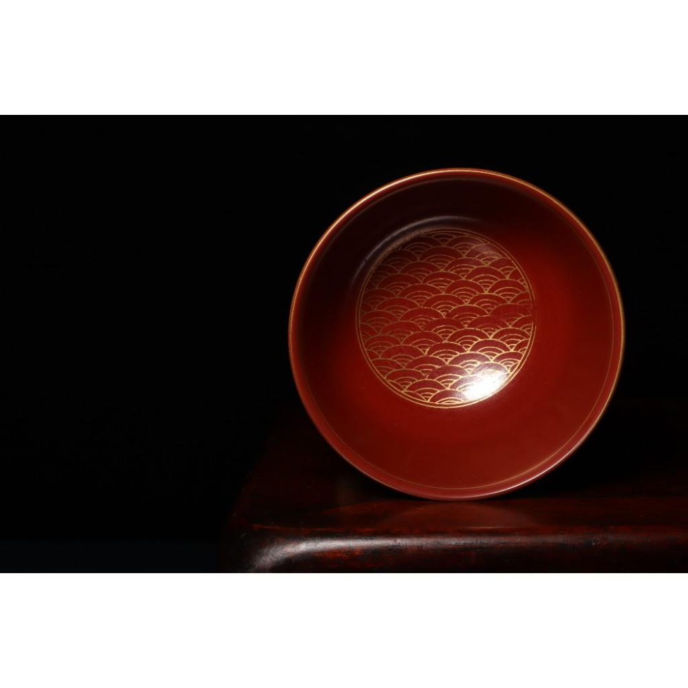 《部町》日本 桃山窯 金攔手 唐子繪青花 抹茶碗 附木箱 原共布｜抹茶 茶道具 茶道 花道 花藝 神社 京都 古董 茶碗-細節圖5