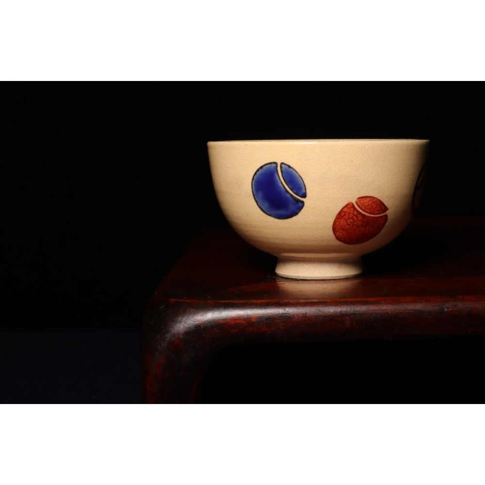 《部町》日本 清風款  毬樣抹茶碗｜抹茶 茶道具 茶道 花道 花藝 神社 京都 古董 茶碗 茶杯-細節圖3