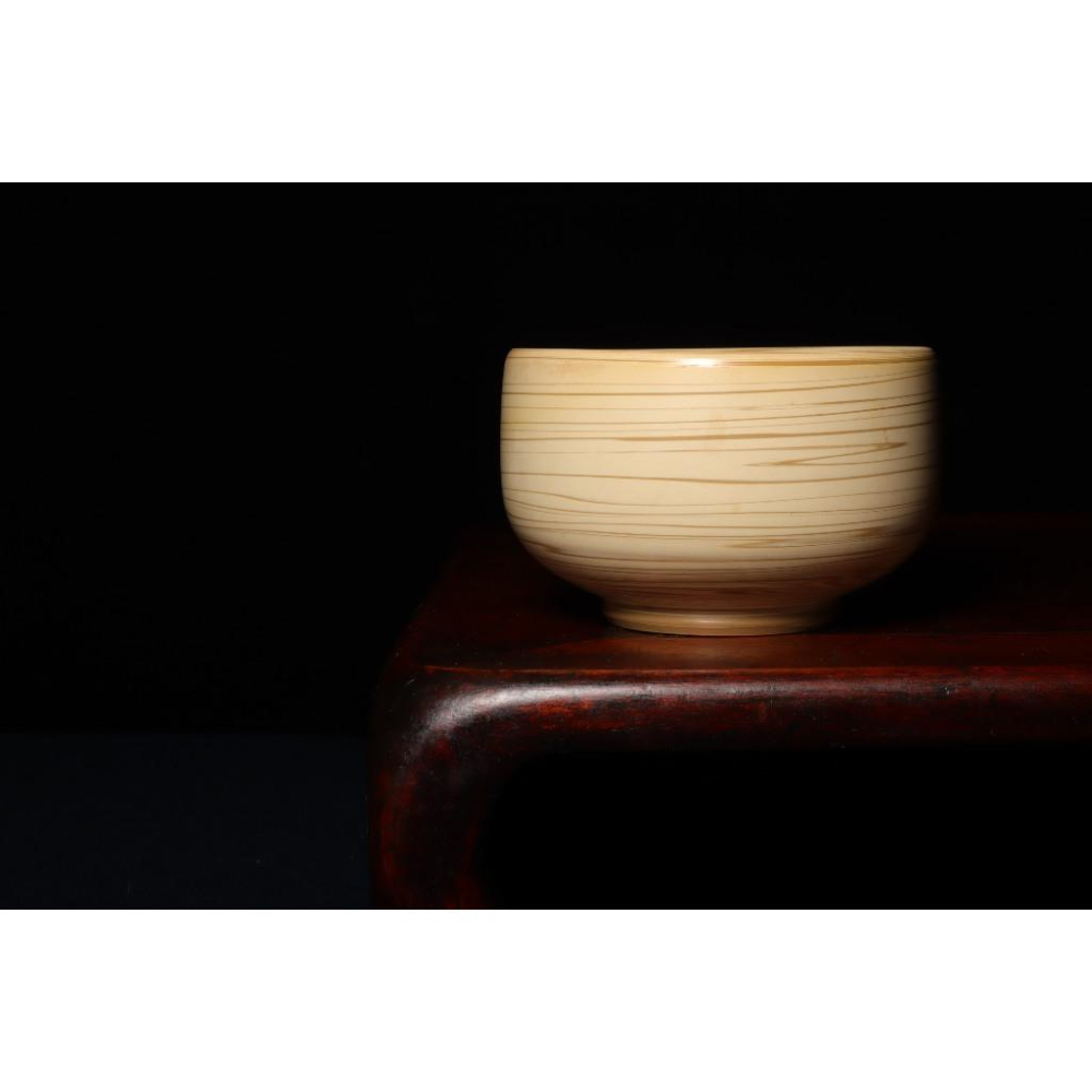 《部町》日本 作家款 絞胎 練り込み 抹茶碗 ｜抹茶 茶道具 茶道 花道 花藝 神社 京都 古董 茶碗 茶杯-細節圖2