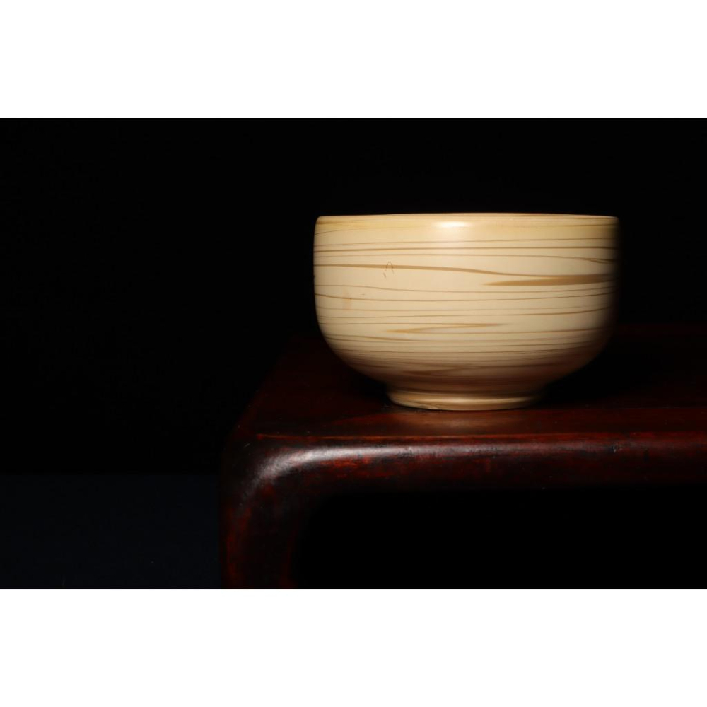 《部町》日本 作家款 絞胎 練り込み 抹茶碗 ｜抹茶 茶道具 茶道 花道 花藝 神社 京都 古董 茶碗 茶杯-細節圖3