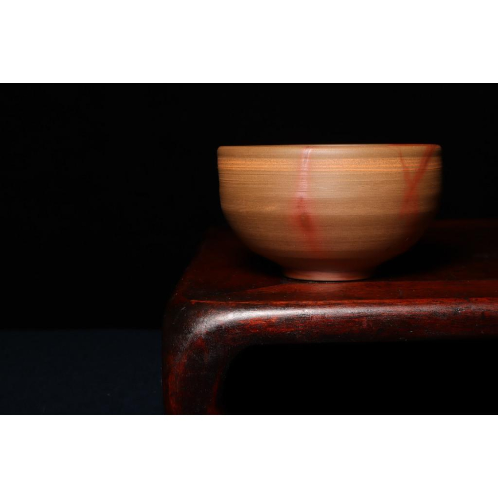 《部町》日本 備前燒 火襷紋 樂然款 抹茶碗 ｜抹茶 茶道具 茶道 花道 花藝 神社 京都 古董 茶碗 茶杯-細節圖3