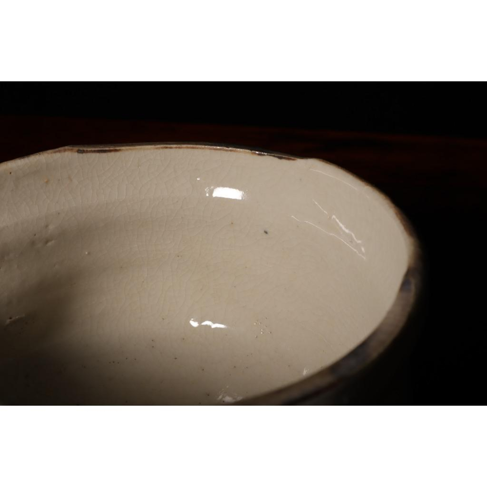 《部町》日本 志野燒 鐵繪 沓形抹茶碗 ｜抹茶 茶道具 茶道 花道 花藝 神社 京都 古董 茶碗 茶杯-細節圖8