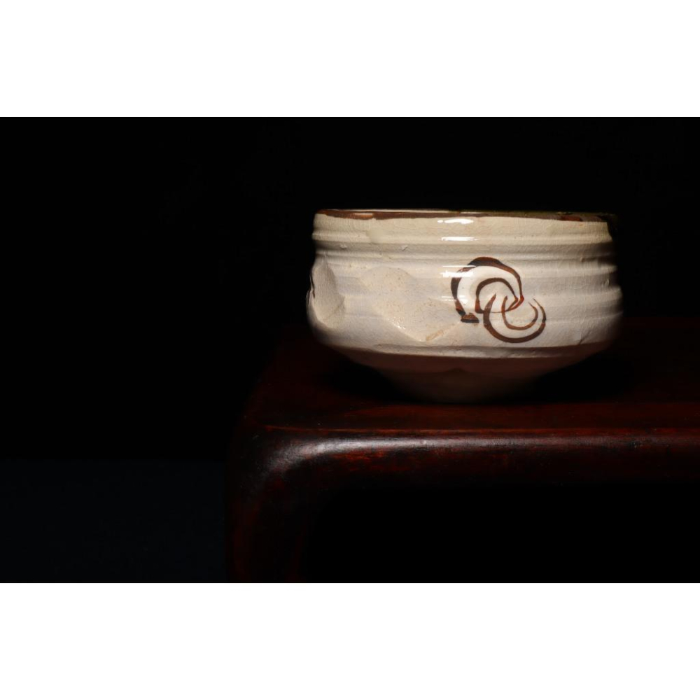 《部町》日本 瀨戶織部燒 三峰園窯 抹茶碗｜抹茶 茶道具 茶道 花道 花藝 神社 京都 古董 茶碗 茶杯-細節圖3