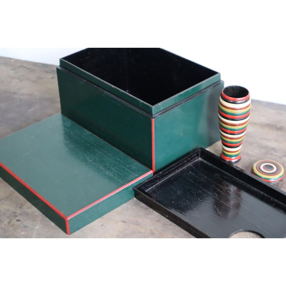 《部町》日本 木胎 利休茶箱｜抹茶 茶道具 茶道 花道 花藝 神社 京都 古董 茶碗 茶杯-細節圖2