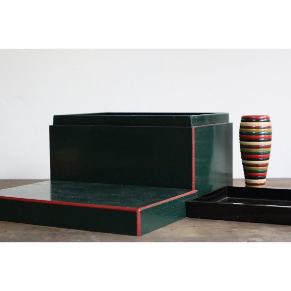 《部町》日本 木胎 利休茶箱｜抹茶 茶道具 茶道 花道 花藝 神社 京都 古董 茶碗 茶杯-細節圖3