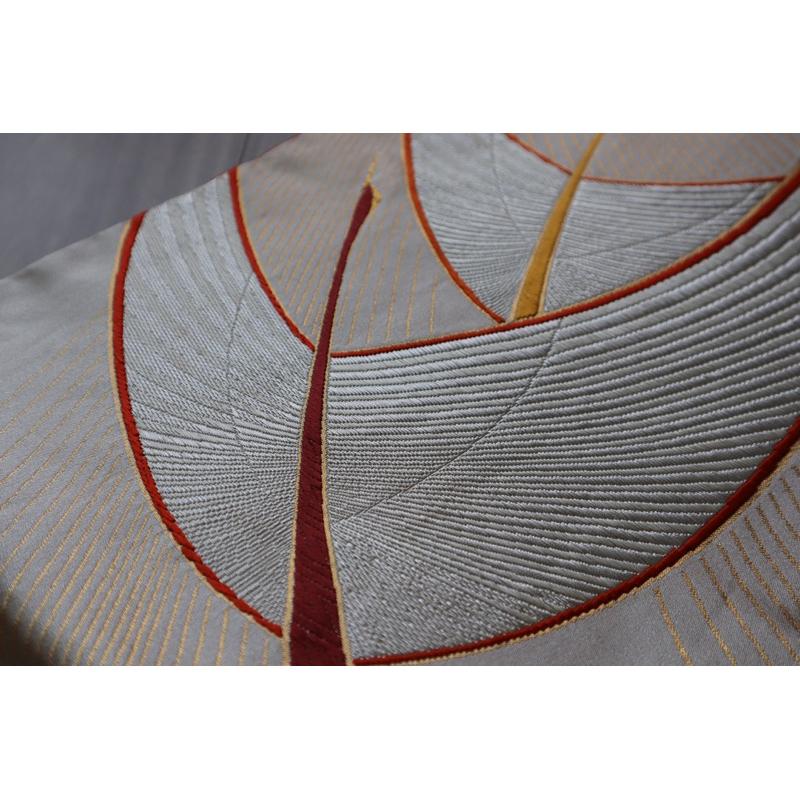 《部町》日本 唐織 袋帯 金銀糸飛鶴文樣 雙面和服腰帶 茶墊 茶巾|浴衣 着物 袋帶 茶碗 茶道具 茶席 桌巾 花藝-細節圖4