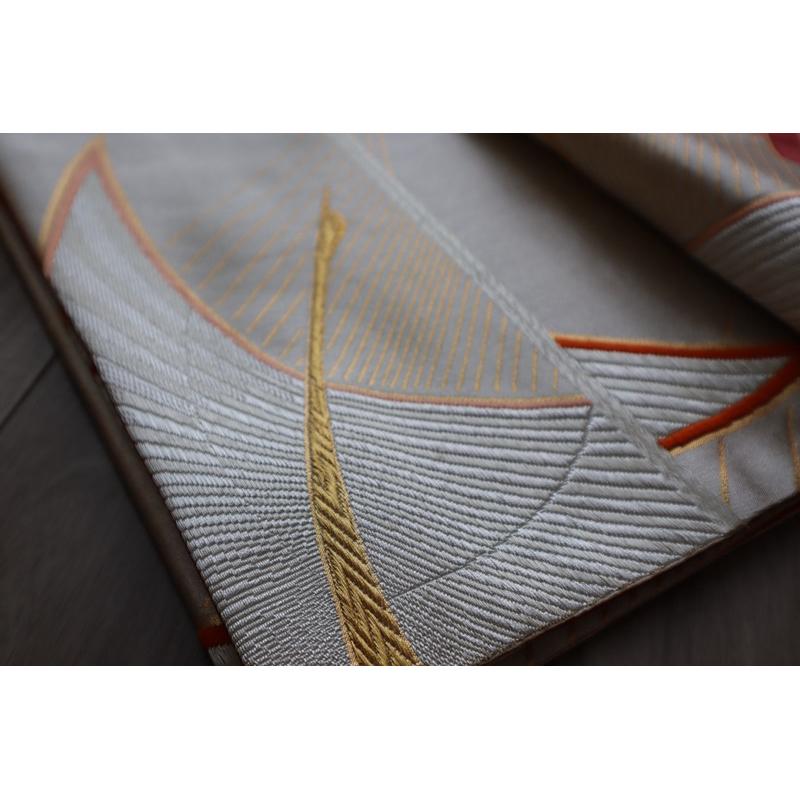 《部町》日本 唐織 袋帯 金銀糸飛鶴文樣 雙面和服腰帶 茶墊 茶巾|浴衣 着物 袋帶 茶碗 茶道具 茶席 桌巾 花藝-細節圖7