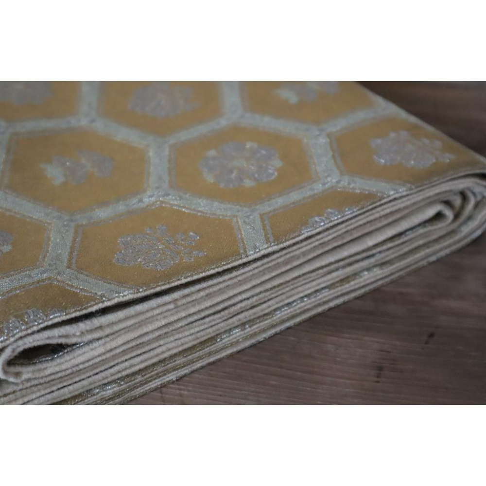 《部町》日本 西陣織 金線龜甲紋 六通和服腰帶 茶巾 茶墊|浴衣 着物 袋帶 茶碗 茶道具 茶席 桌巾 花藝 茶杯-細節圖2