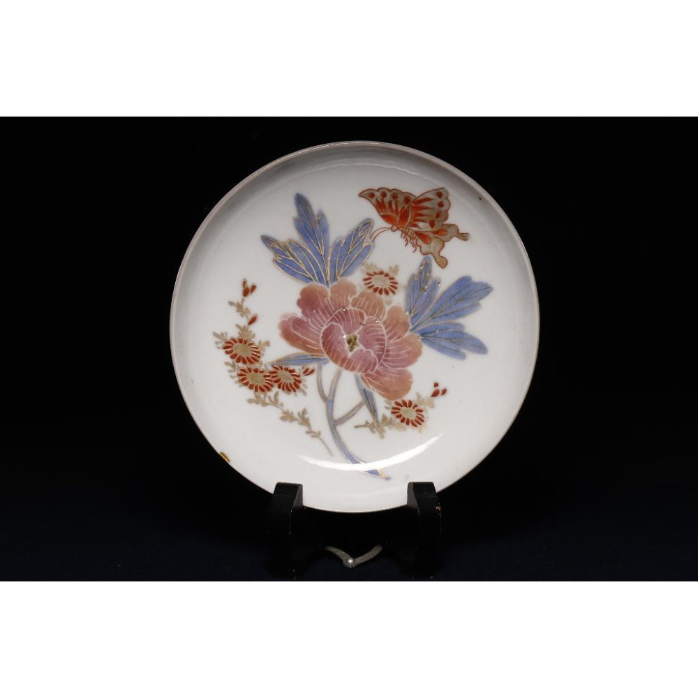 《部町》老物件 純金金繕 蝶戀花塗金牡丹盤｜抹茶 神社 京都 茶道具 茶道 花藝 花道 手造-細節圖5