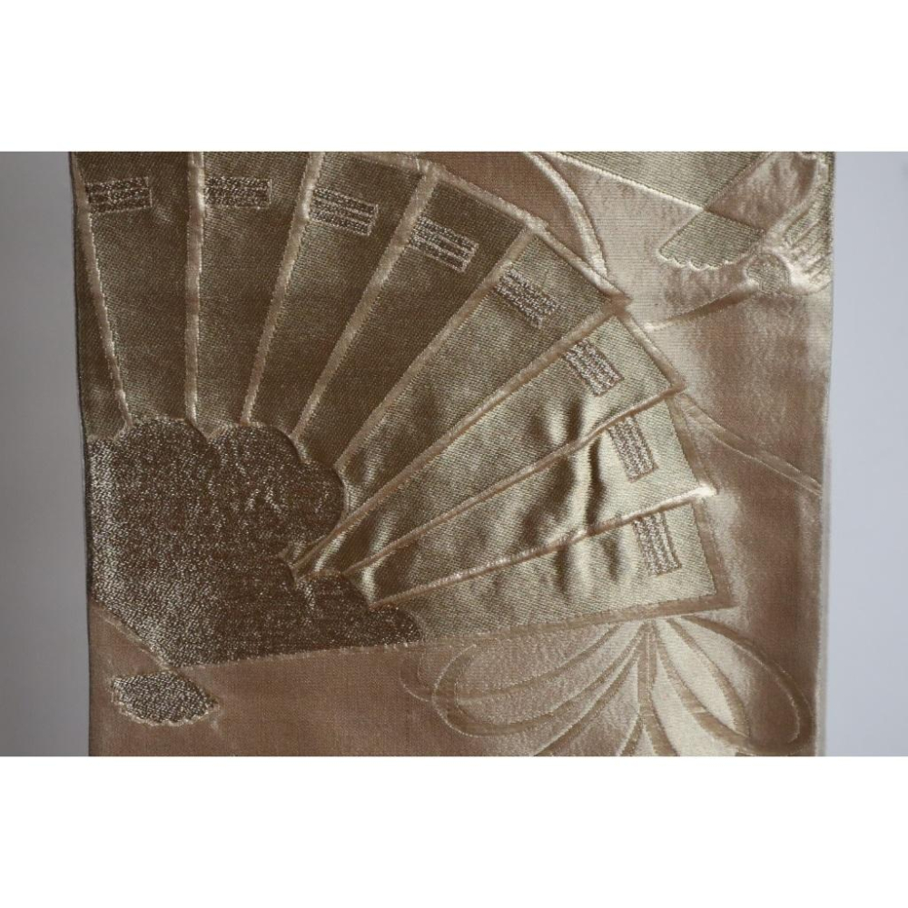 《部町》日本 金銀線入 葵扇紋 六通 和服腰帶 茶巾 茶墊 |浴衣 着物 袋帶 茶碗 茶道具 茶席 桌巾 花藝 茶杯-細節圖3