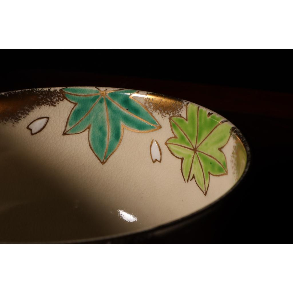《部町》日本 仁清 中村香菊造 立田川描金抹茶碗｜抹茶 茶道具 茶道 花道 花藝 神社 茶葉 茶杯 茶海 茶藝 普洱茶-細節圖3