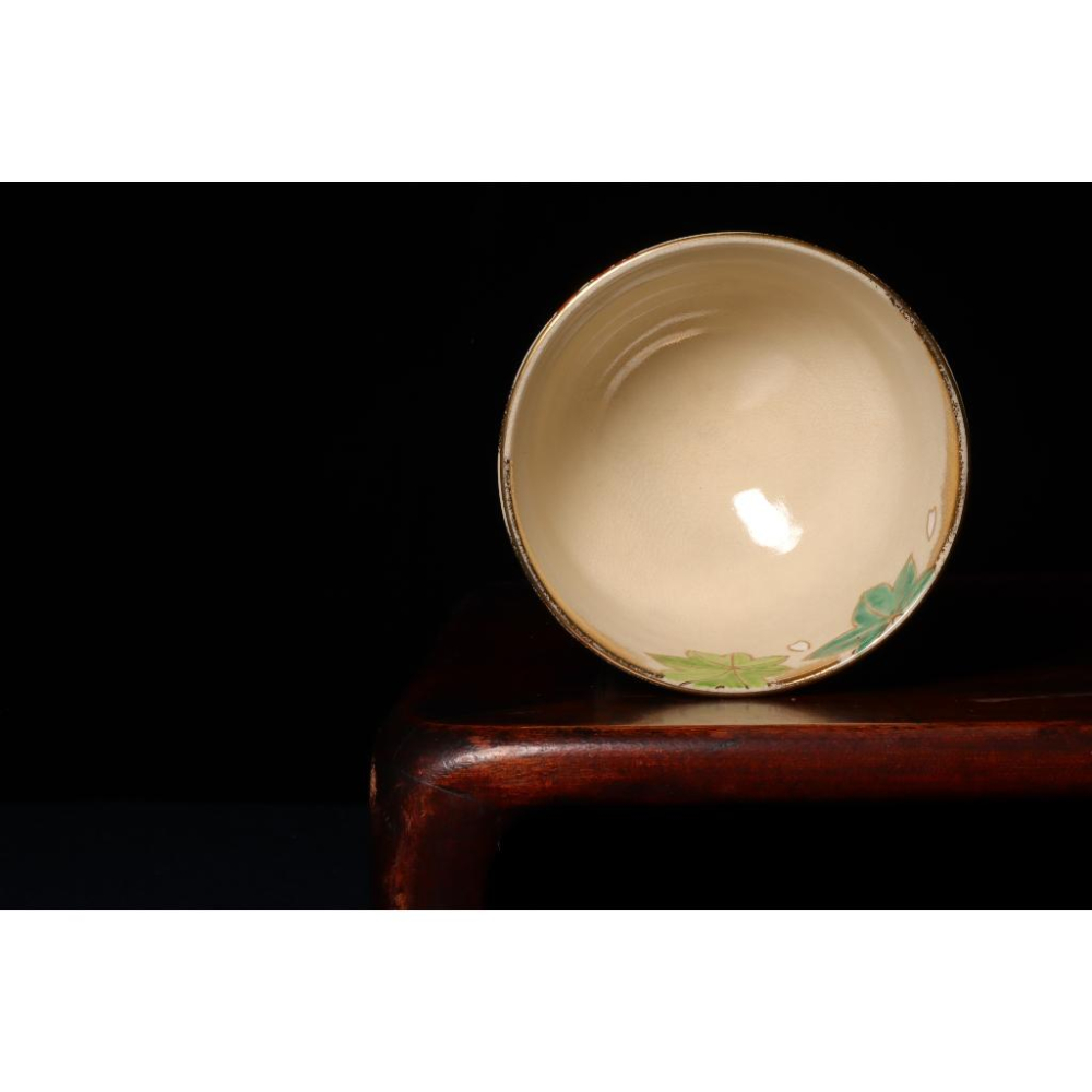 《部町》日本 仁清 中村香菊造 立田川描金抹茶碗｜抹茶 茶道具 茶道 花道 花藝 神社 茶葉 茶杯 茶海 茶藝 普洱茶-細節圖7