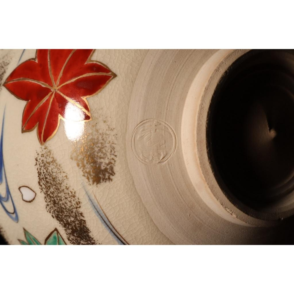 《部町》日本 仁清 中村香菊造 立田川描金抹茶碗｜抹茶 茶道具 茶道 花道 花藝 神社 茶葉 茶杯 茶海 茶藝 普洱茶-細節圖8
