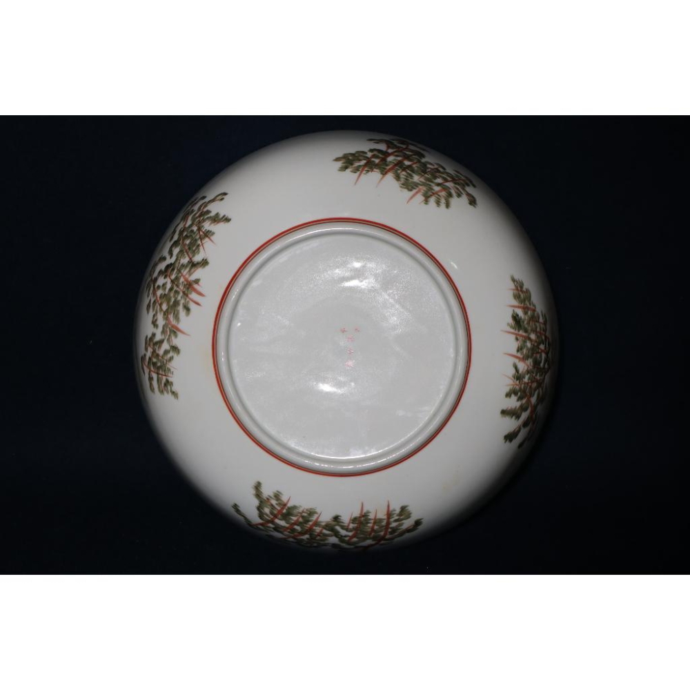 《部町》日本 老九谷 梶本款 手繪青粒秋菊描金菓子缽 大盤 ｜抹茶 茶道具 茶道 花道 花藝 神社 京都 古董 九谷燒-細節圖9