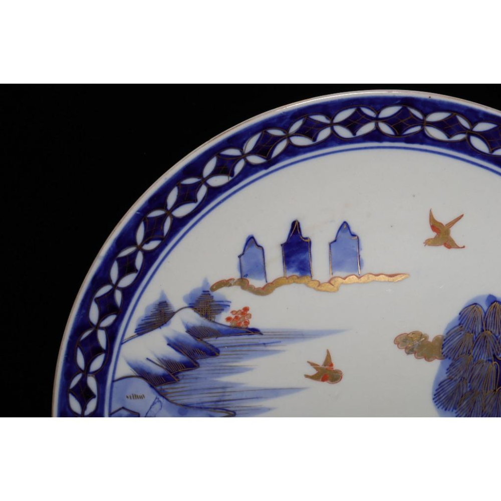 《部町》日本 肥前古伊萬里 描金遠山田舍大賞盤｜抹茶 茶道具 茶道 花道 花藝 神社 茶碗 茶葉 京都 普洱茶 茶罐-細節圖2