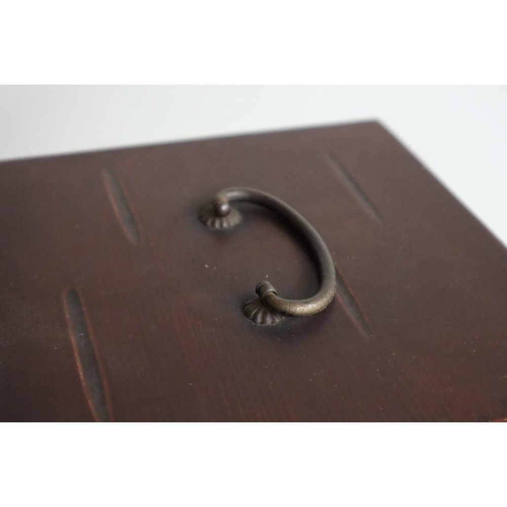 《部町》日本 木胎 春慶塗 銅把手 長茶冊 茶箱｜抹茶 茶道具 茶道 花道 花藝 神社 京都 古董 茶碗 茶杯-細節圖5