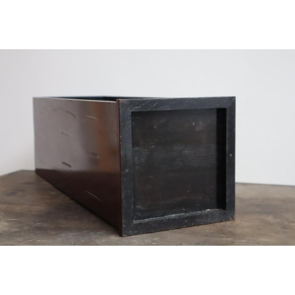 《部町》日本 木胎 春慶塗 銅把手 長茶冊 茶箱｜抹茶 茶道具 茶道 花道 花藝 神社 京都 古董 茶碗 茶杯-細節圖9