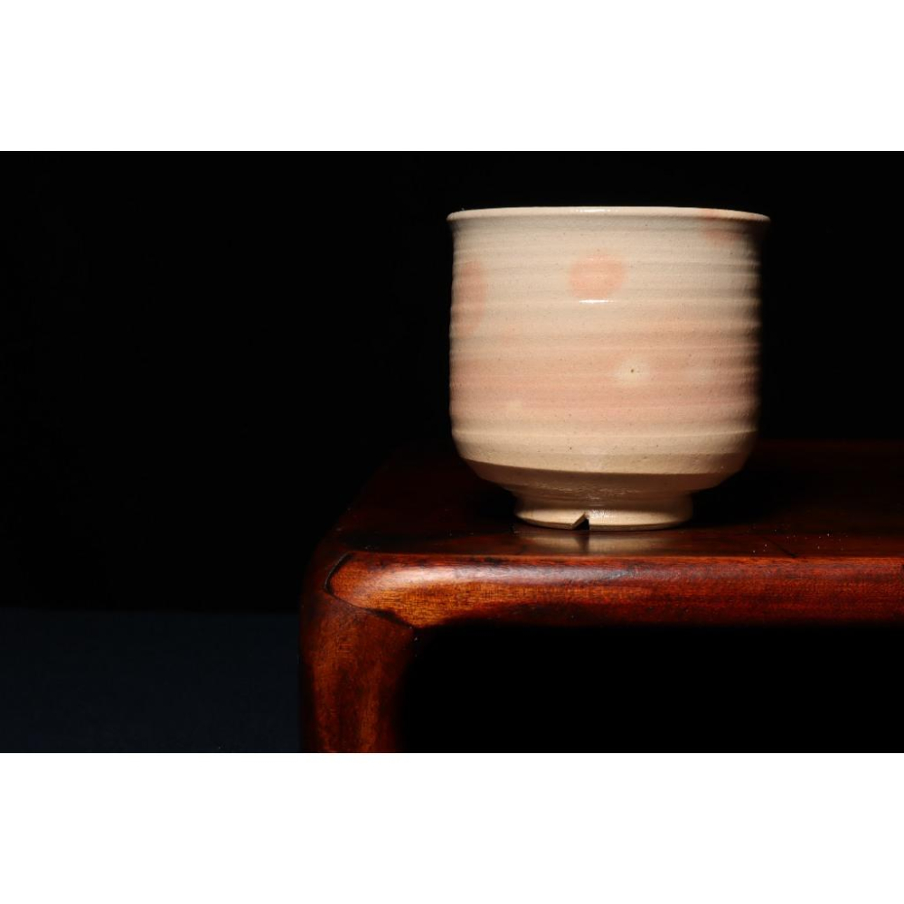 《部町》 日本 萩燒 龍山窯 立鶴 筒茶碗｜抹茶 茶道具 茶道 花道 花藝 神社 京都 古董 茶碗 茶杯-細節圖3