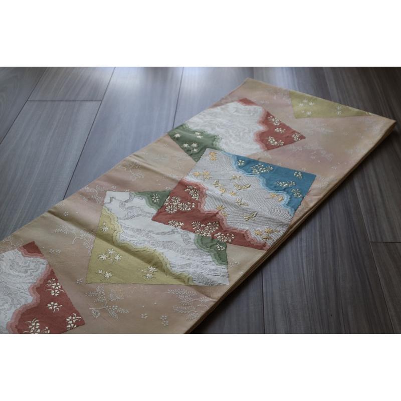 《部町》日本  袋帯 金彩流水櫻花 和服腰帶 茶墊 茶巾|浴衣 着物 袋帶 茶碗 茶道具 茶席 桌巾 花藝 茶杯-細節圖3