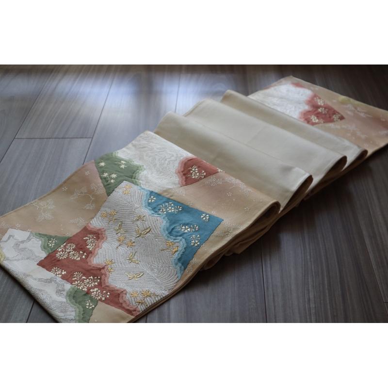 《部町》日本  袋帯 金彩流水櫻花 和服腰帶 茶墊 茶巾|浴衣 着物 袋帶 茶碗 茶道具 茶席 桌巾 花藝 茶杯-細節圖5