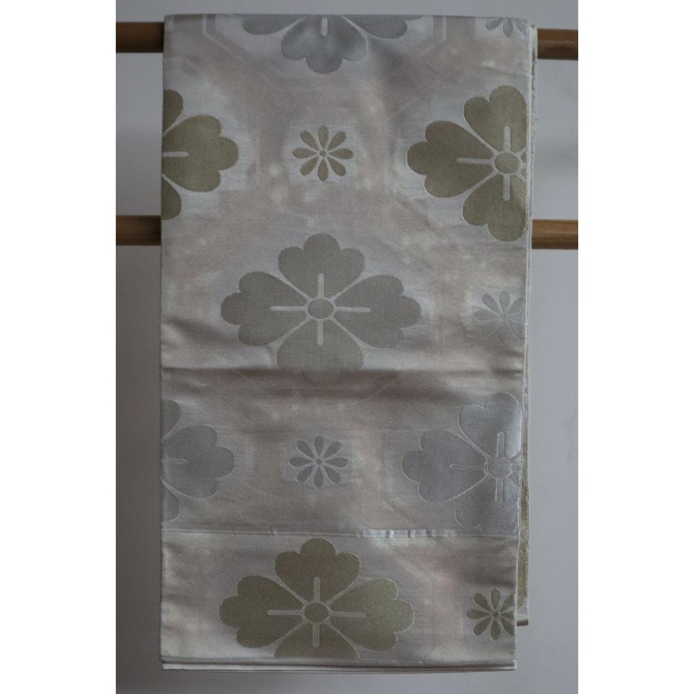 《部町》日本 花菱紋 銀線織 全通和服腰帶 茶巾 茶墊|浴衣 着物 袋帶 茶碗 茶道具 茶席 桌巾 花藝 茶杯-細節圖3