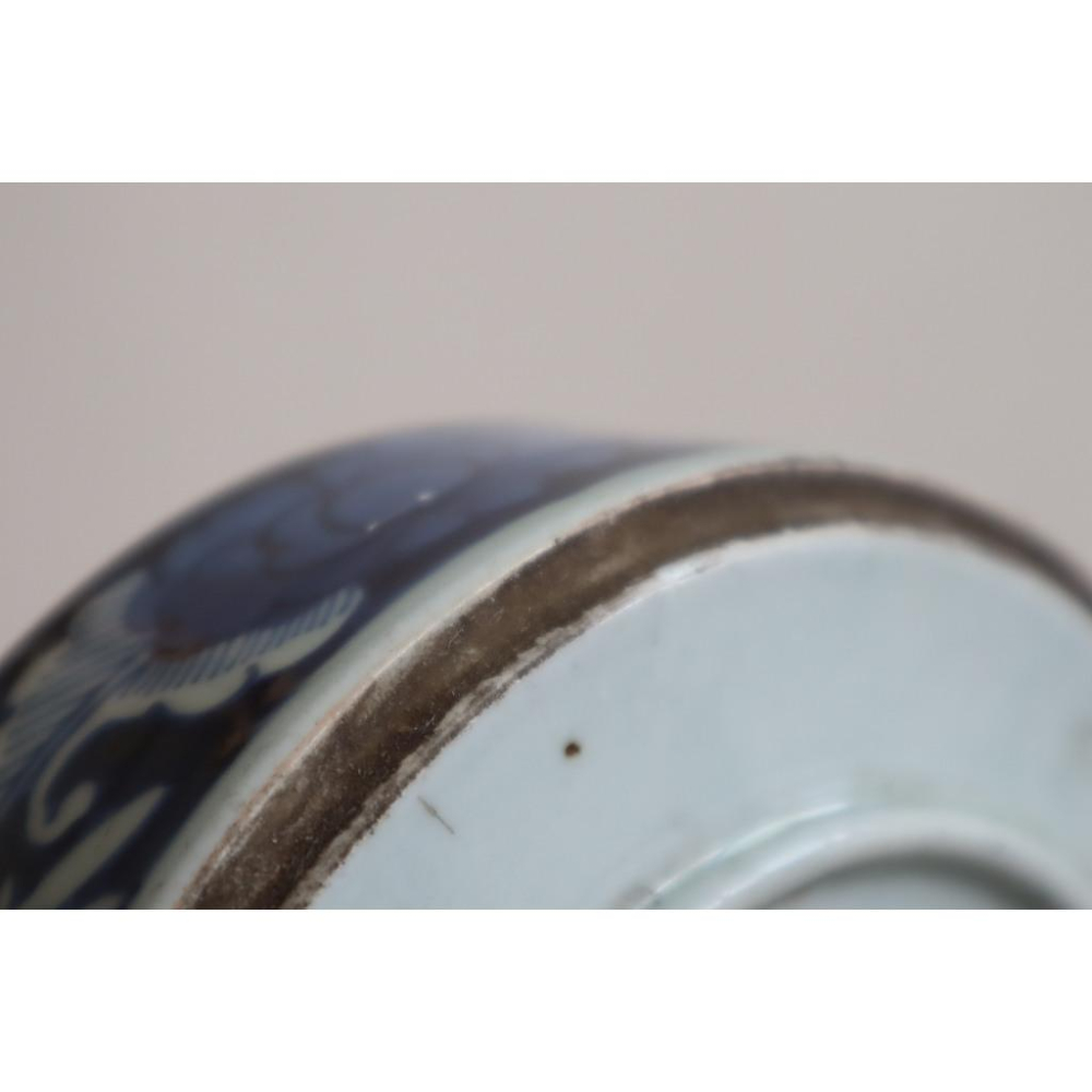 《部町》日本 古伊萬里蓮紋瓷蓋盒 菓子盒 含手雕胡桃木蓋 ｜抹茶 茶道具 茶道 花道 花藝 神社 茶碗 茶葉 普洱茶-細節圖7