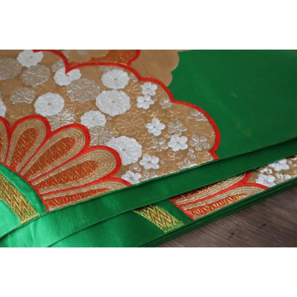 《部町》日本 唐織 菊紋刺繡 和服腰帶 茶巾 茶墊|浴衣 着物 袋帶 茶碗 茶道具 茶席 桌巾 花藝 茶杯-細節圖5