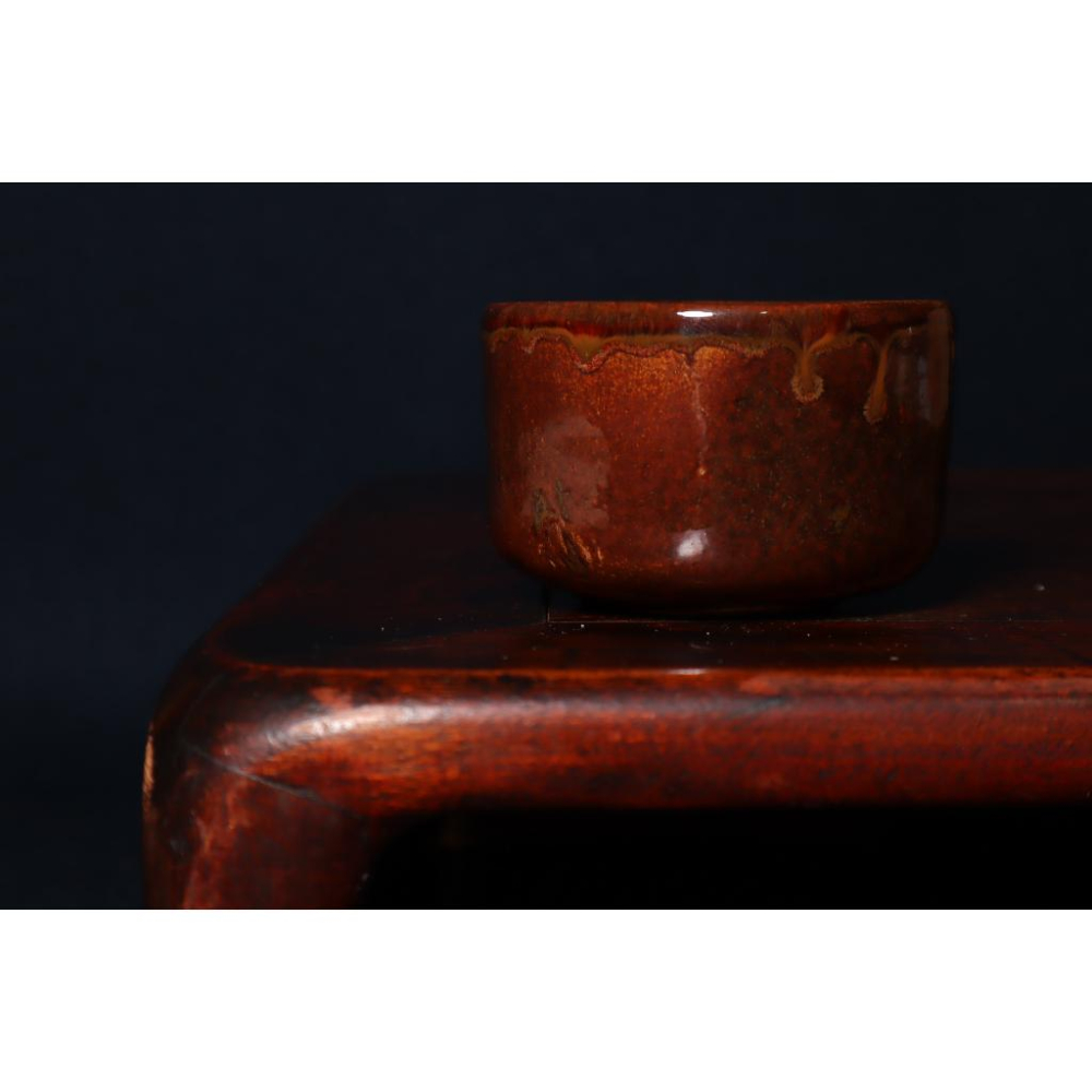 《部町》日本 長洛窯 大樋燒 手造 湯吞杯 附木盒｜抹茶 茶道具 茶道 花道 花藝 神社 茶碗 茶葉 京都-細節圖4