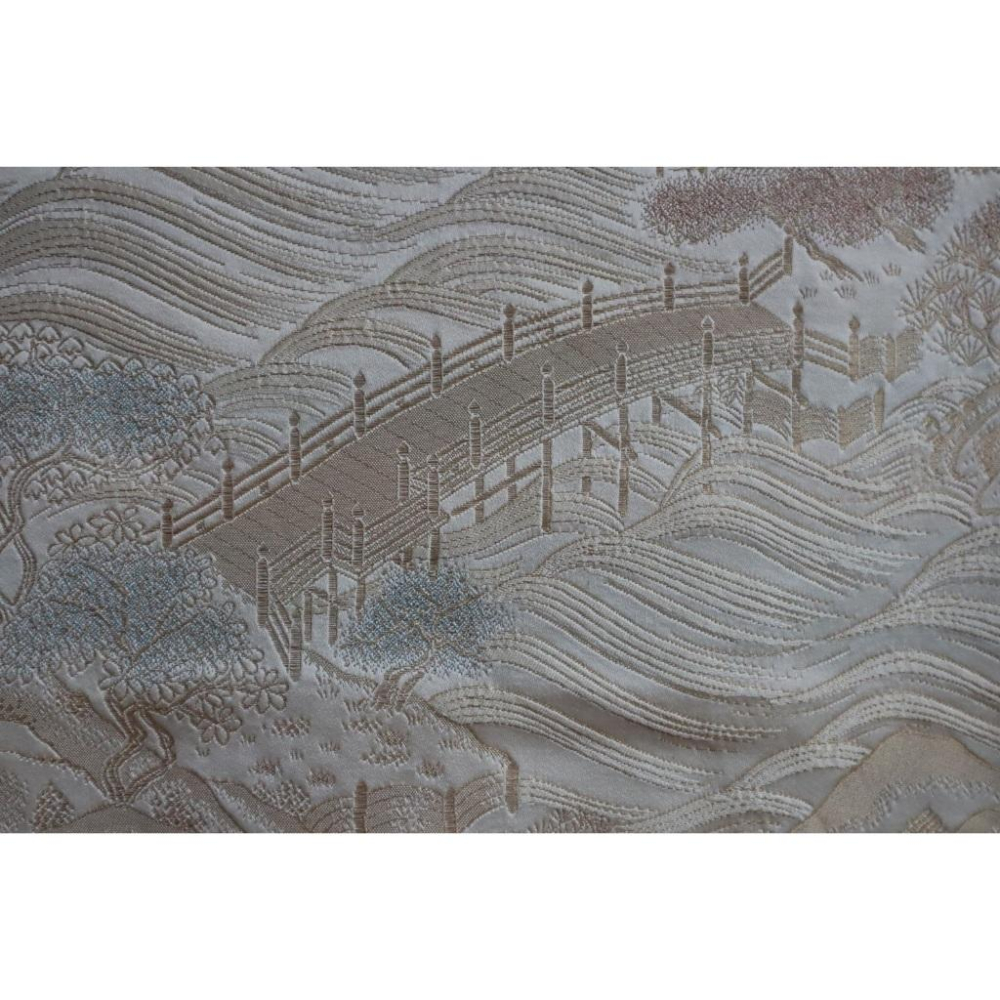 《部町》日本 佐賀錦織 春色橋紋 六通 和服腰帶 茶巾 茶墊|浴衣 着物 袋帶 茶碗 茶道具 茶席 桌巾 花藝 茶杯-細節圖3