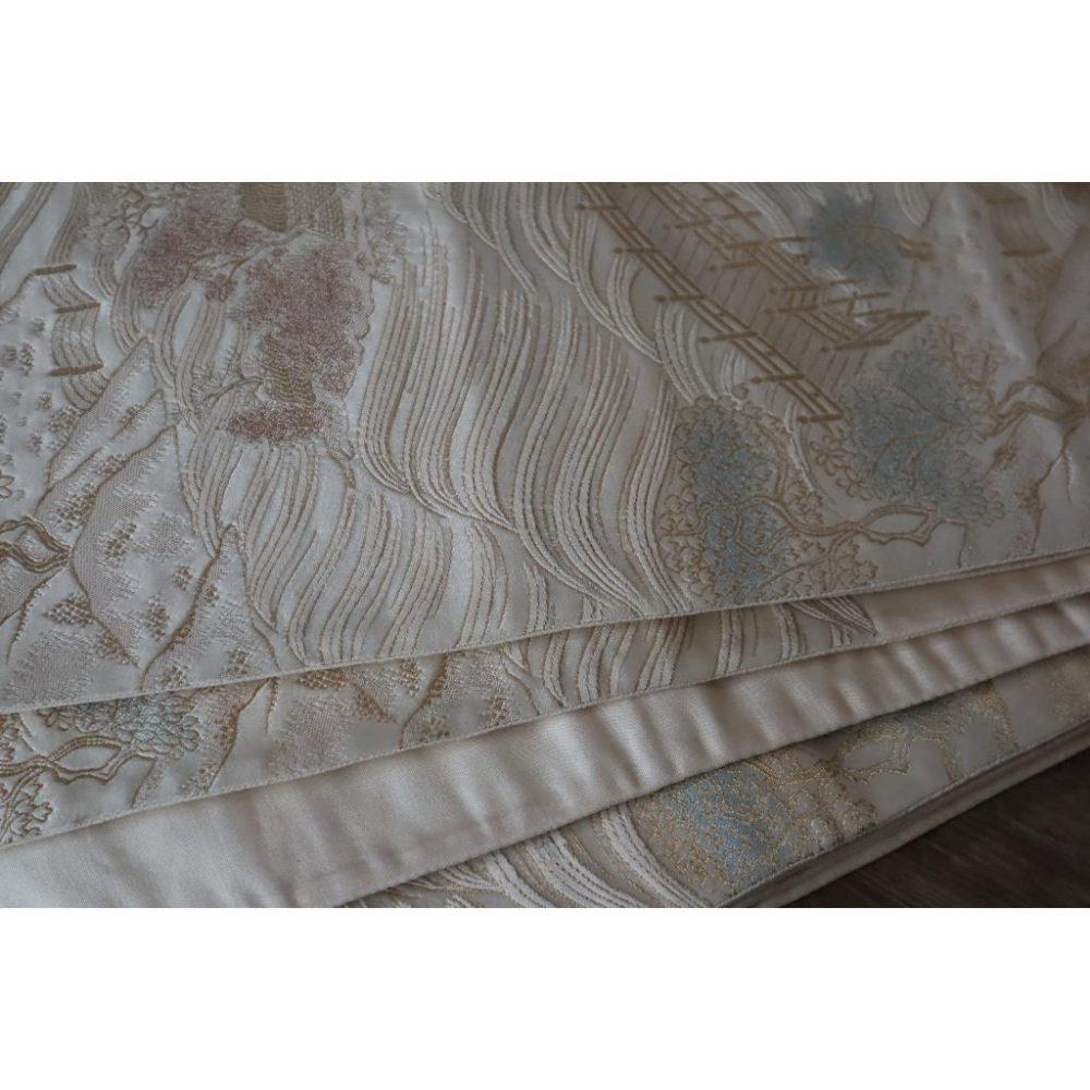 《部町》日本 佐賀錦織 春色橋紋 六通 和服腰帶 茶巾 茶墊|浴衣 着物 袋帶 茶碗 茶道具 茶席 桌巾 花藝 茶杯-細節圖7