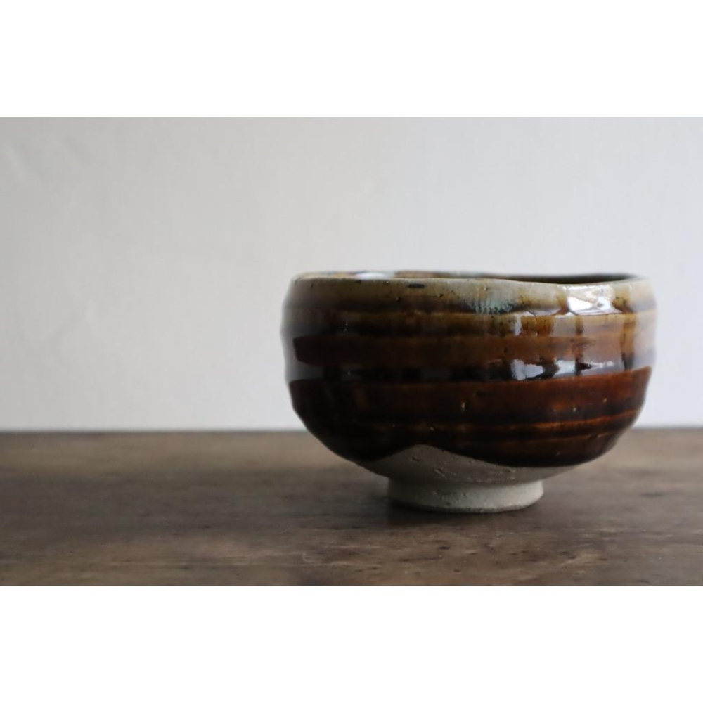 《部町》日本 黑瀨戶 窯變抹茶碗 ｜抹茶 茶道具 茶道 花道 花藝 神社 京都 古董 茶碗 茶杯-細節圖2