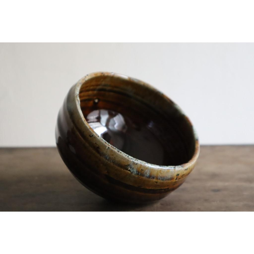 《部町》日本 黑瀨戶 窯變抹茶碗 ｜抹茶 茶道具 茶道 花道 花藝 神社 京都 古董 茶碗 茶杯-細節圖5
