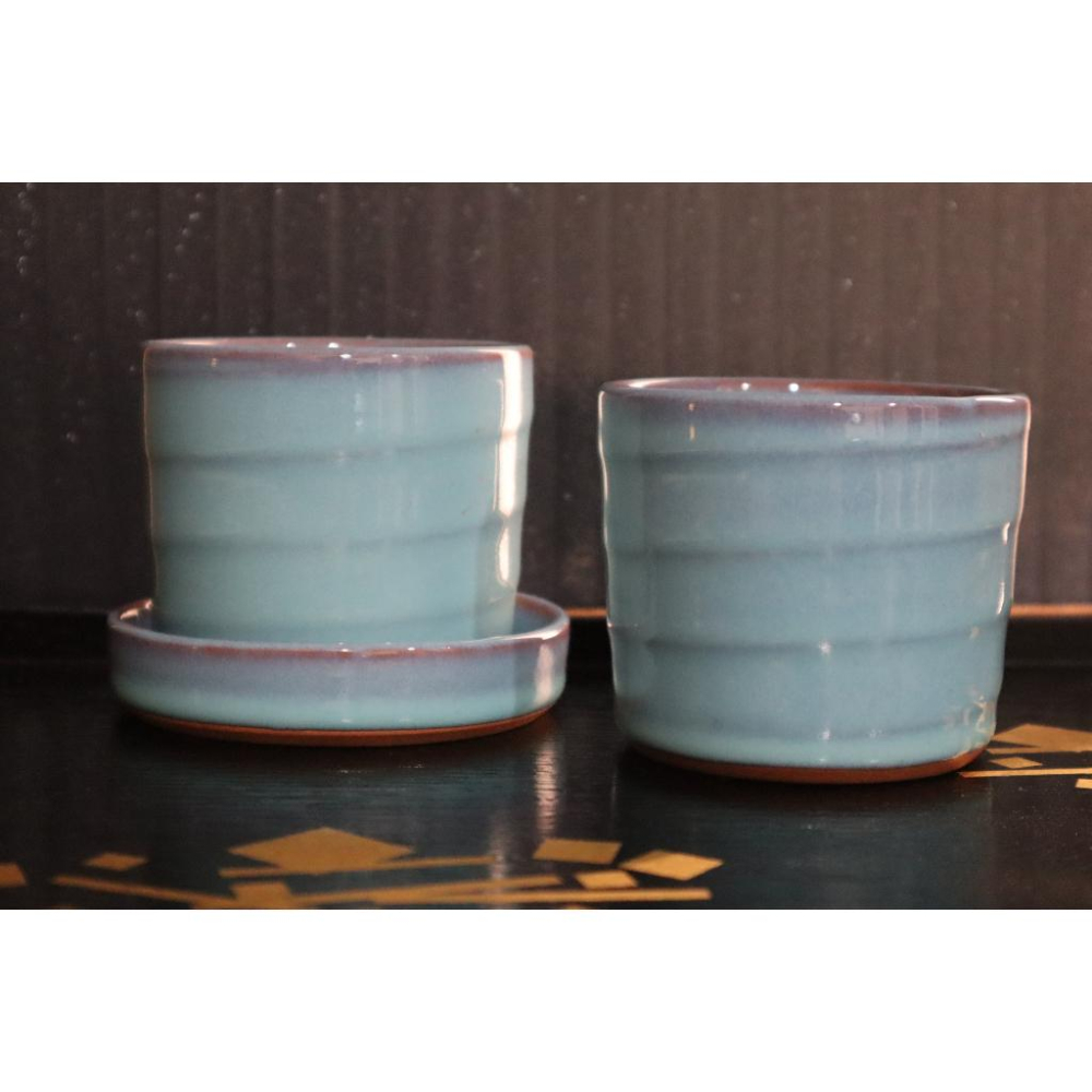 《部町》日本 手造 海鼠釉 湯吞杯 茶杯 附杯墊 一組｜抹茶 茶道具 茶道 花道 花藝 神社 茶碗 茶葉 京都 布丁杯-細節圖2