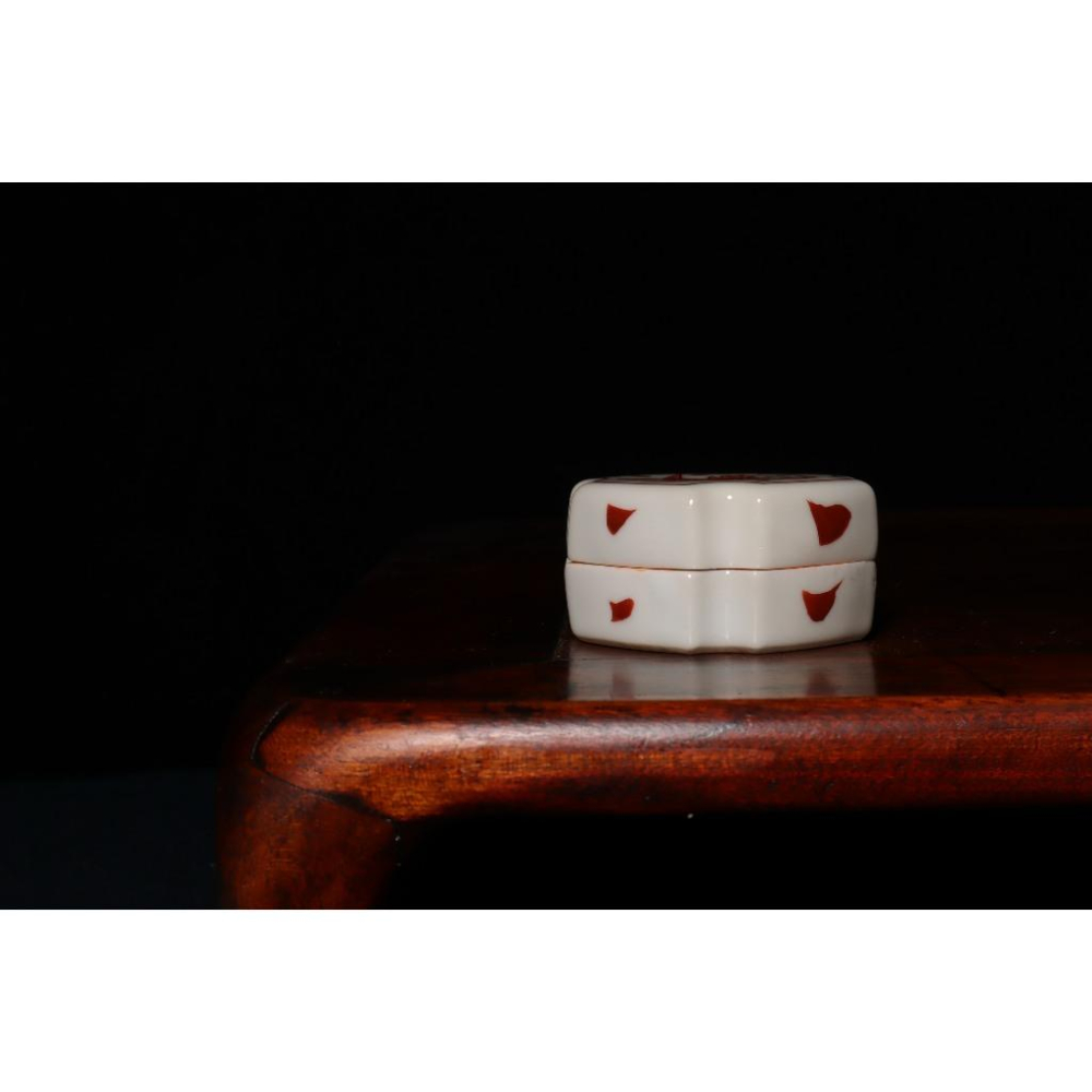 《部町》日本 吳須赤繪 鳳凰香盒｜抹茶 茶道具 茶道 花道 花藝 神社 京都 古董 茶碗 茶杯-細節圖4